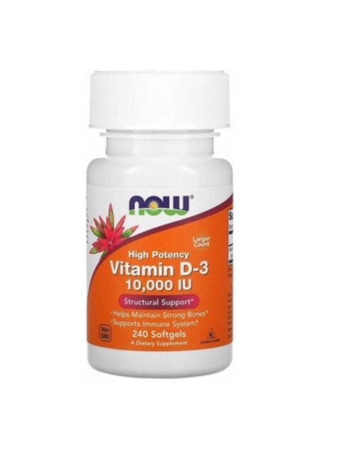 NOW Foods Vitamin D-3 10000 IU в капсулах
